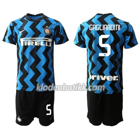 Inter Milan Roberto Gagliardini 5 Barn Hjemmedraktsett 2020-2021 Kortermet (+ Korte bukser)